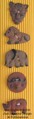 african animal button set