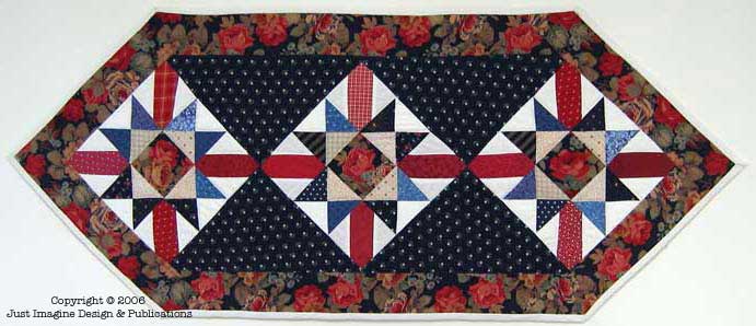 Blue Scrappy Table Runner photo