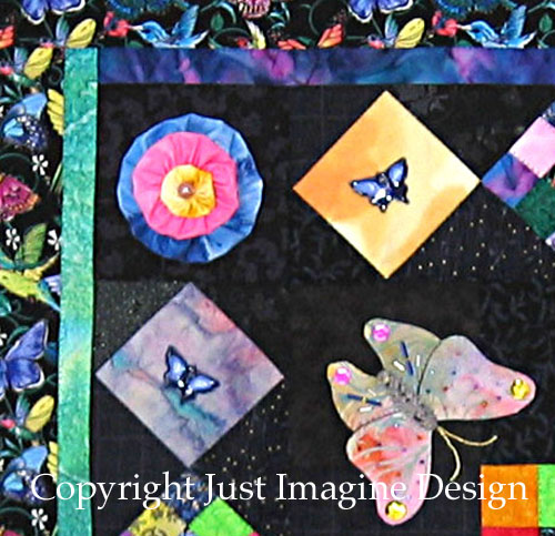 Blossoms & Butterflies Wall Hanging Close Up