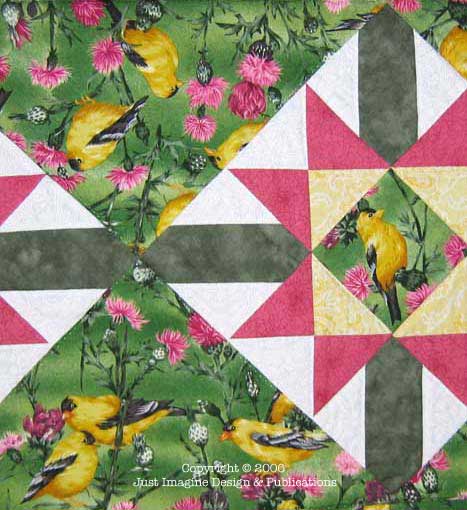 Gold Finch Table Runner Close Up