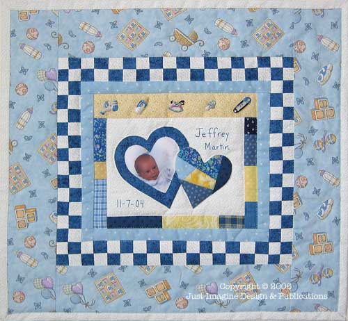 Just For Baby It's A Boy Wall Hanging Close Up