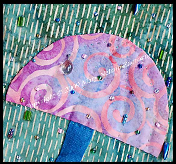 Jeweled Rain Art Quilt Close Up
