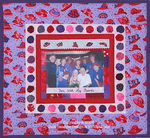 Red Hat with Prairie Points Wall Hanging Close Up