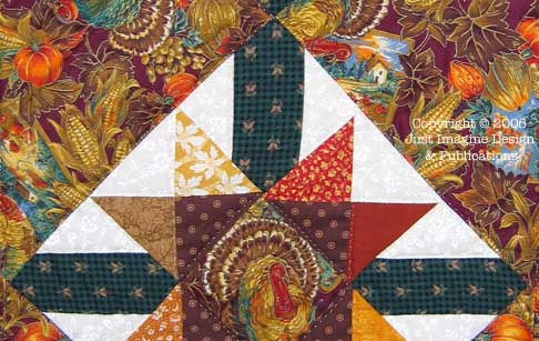 Star Block Thanksgiving Table Runner Close Up