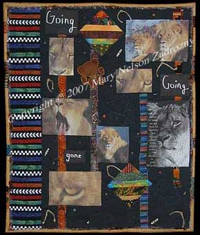 Going, Going Gone - Lions Quilt Front