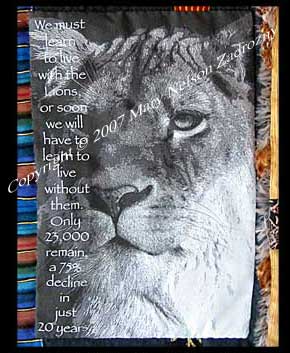 Going, Going Gone-  Lion Quilt Detail
