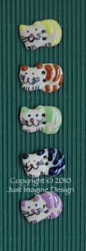 mixed colors cat button set