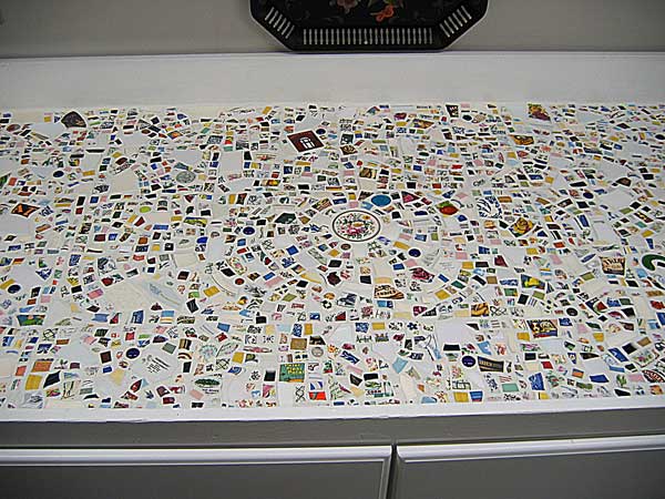 mosaic table top detail