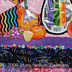 Orange U Glad quilt closeup