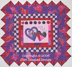 Hearts, Hats and Friends Wall Hanging Version #1