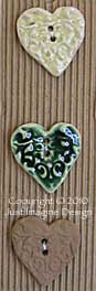  hearts ceramic button set 