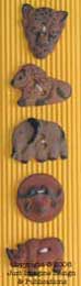 african animals ceramic button set 