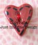 black stitch heart ceramic button 