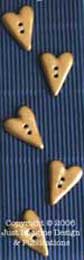 gold hearts ceramic button set 