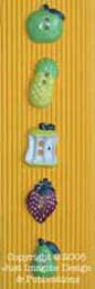 juicy fruit ceramic button set 