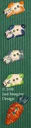 rabbit carrots ceramic button set 
