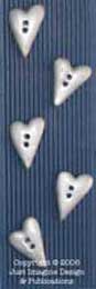 silver hearts ceramic button set 