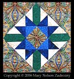 Star Block quilt detail photo