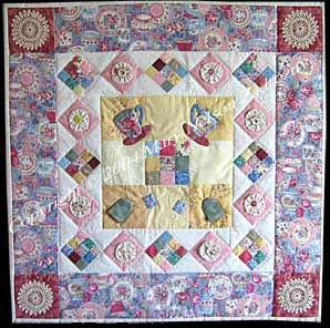 Tea Party 9 patch with Buttons