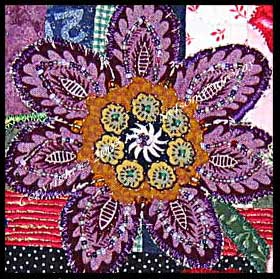 I did it my way - vase of flowers quilt detail